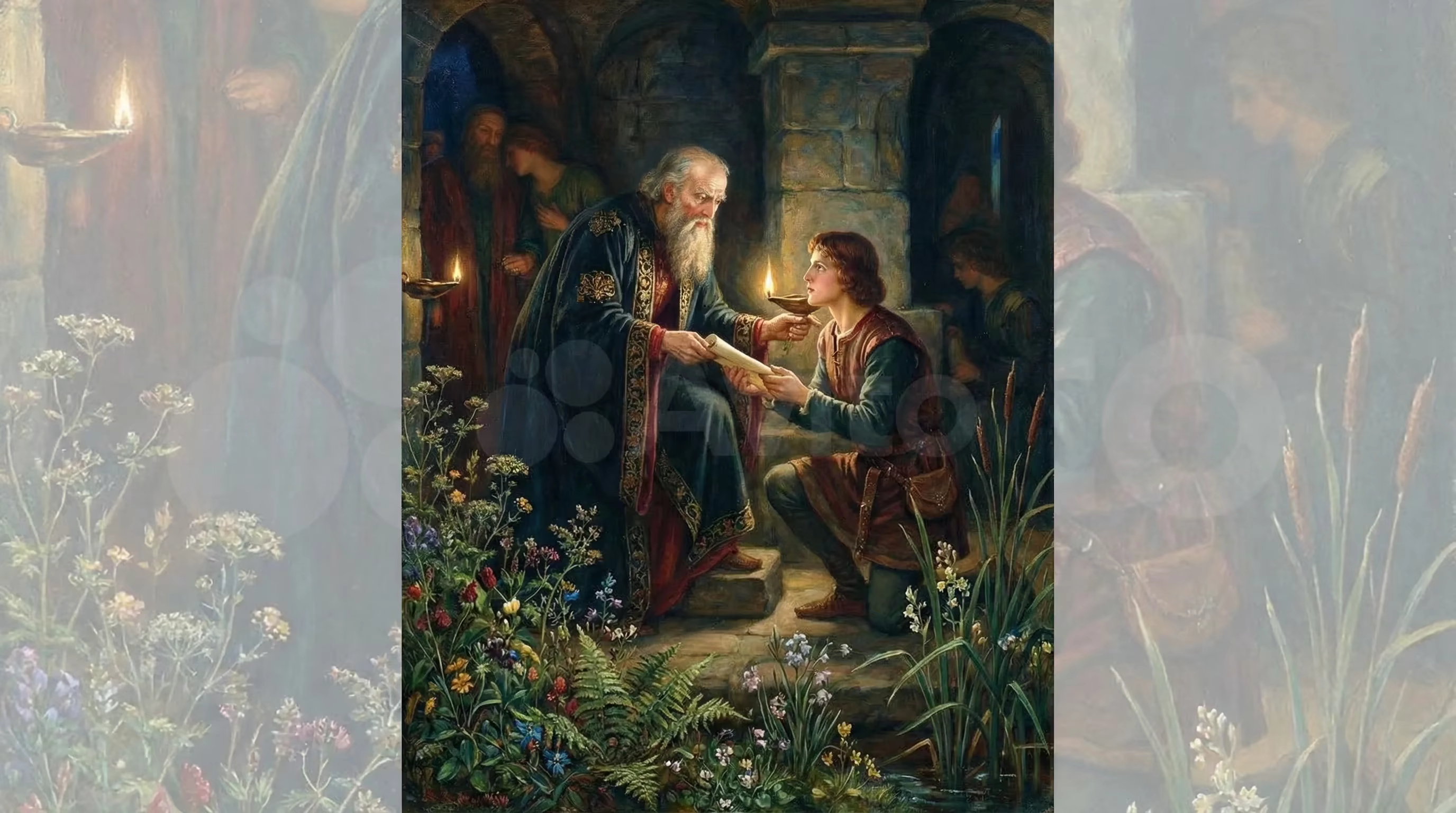 Book of 1 Timothy - Bible Art in Pre Raphaelite Style