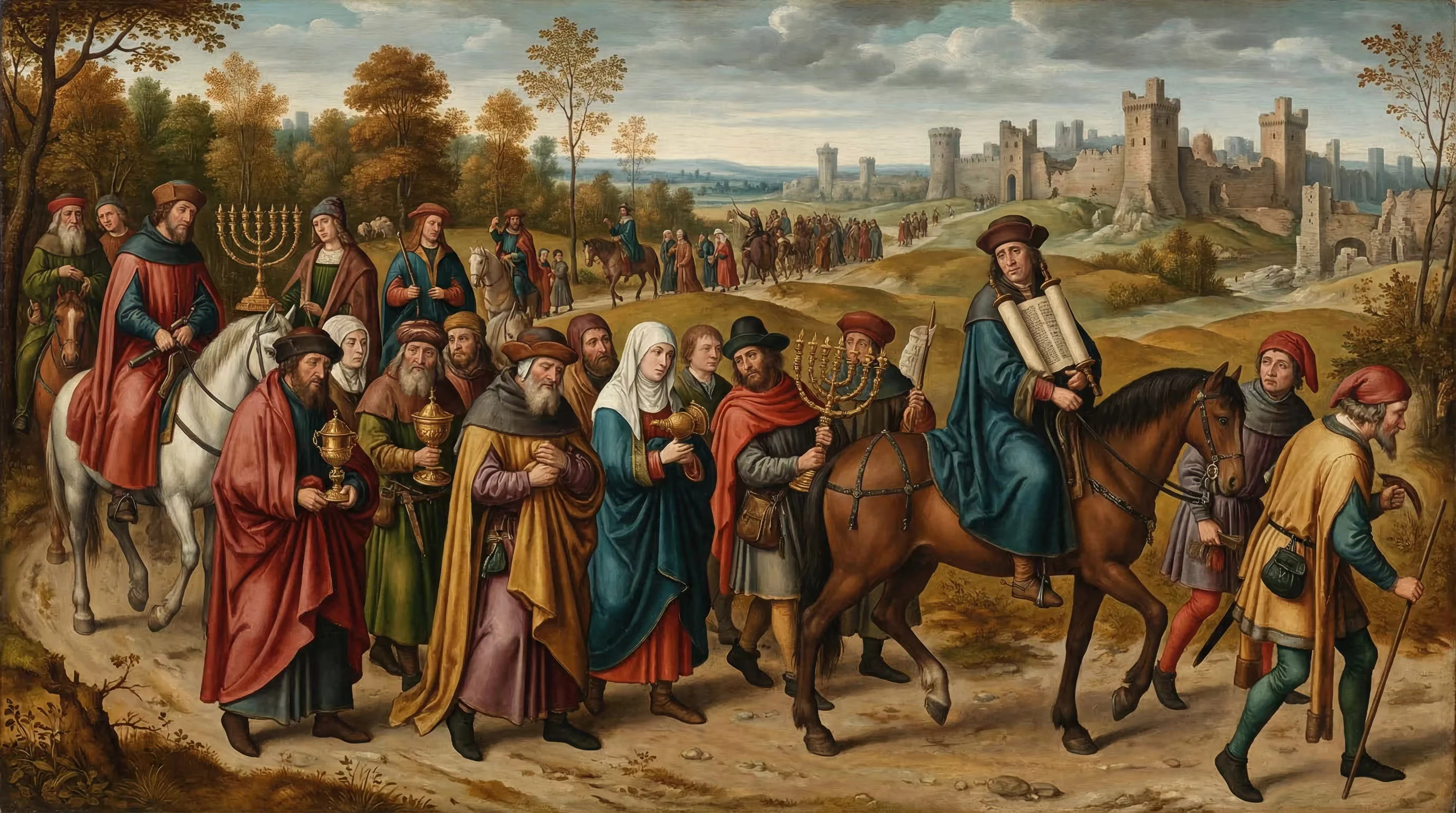 Book of Ezra - Bible Art in Northern Renaissance Style