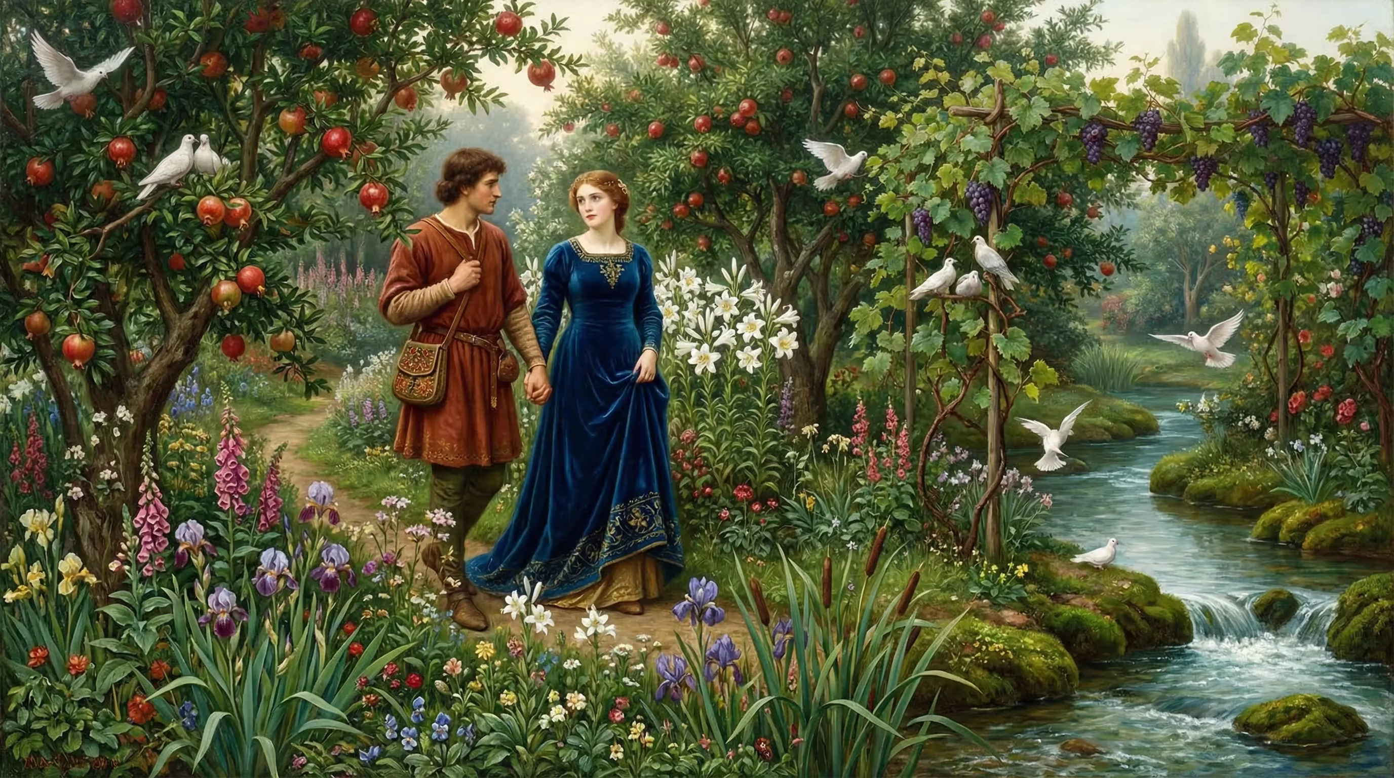 Book of Song of Solomon - Bible Art in Pre Raphaelite Style