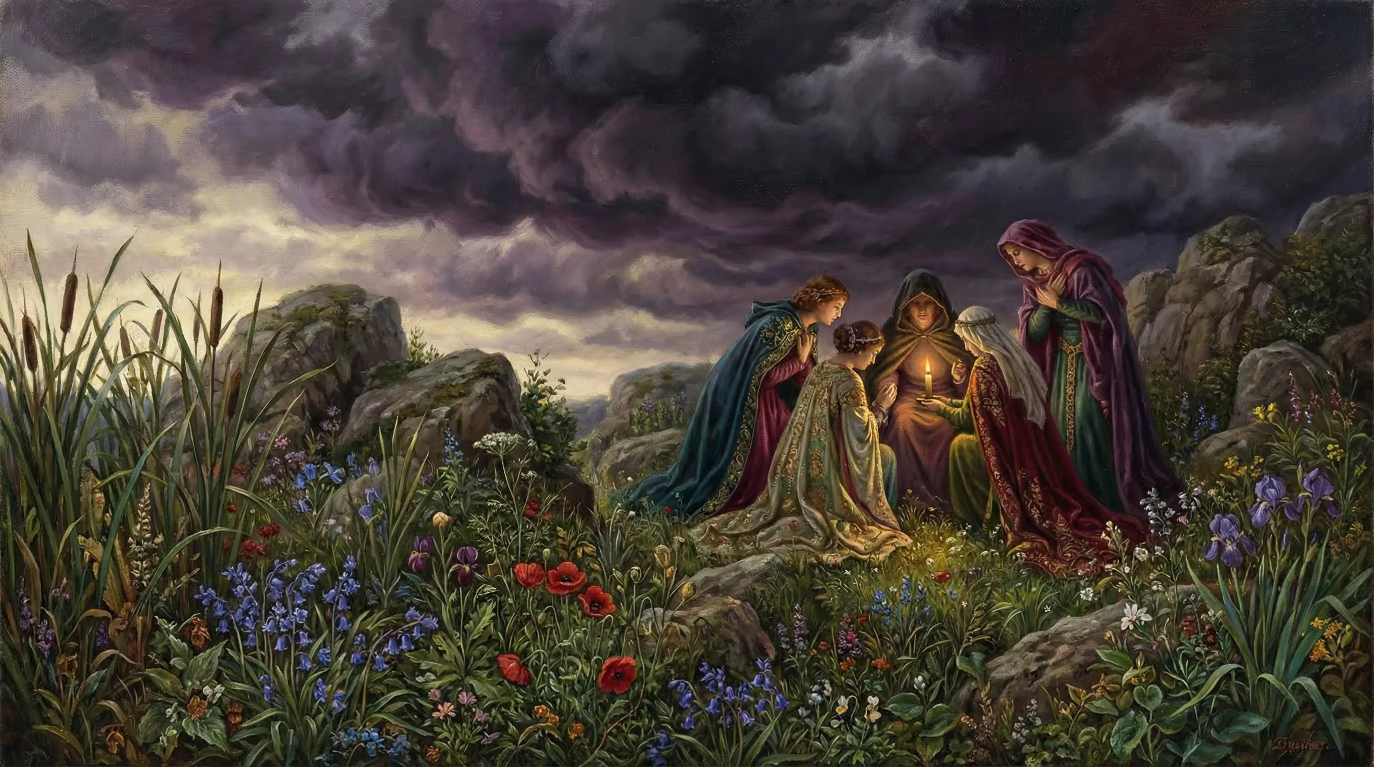 Book of Zephaniah - Bible Art in Pre Raphaelite Style