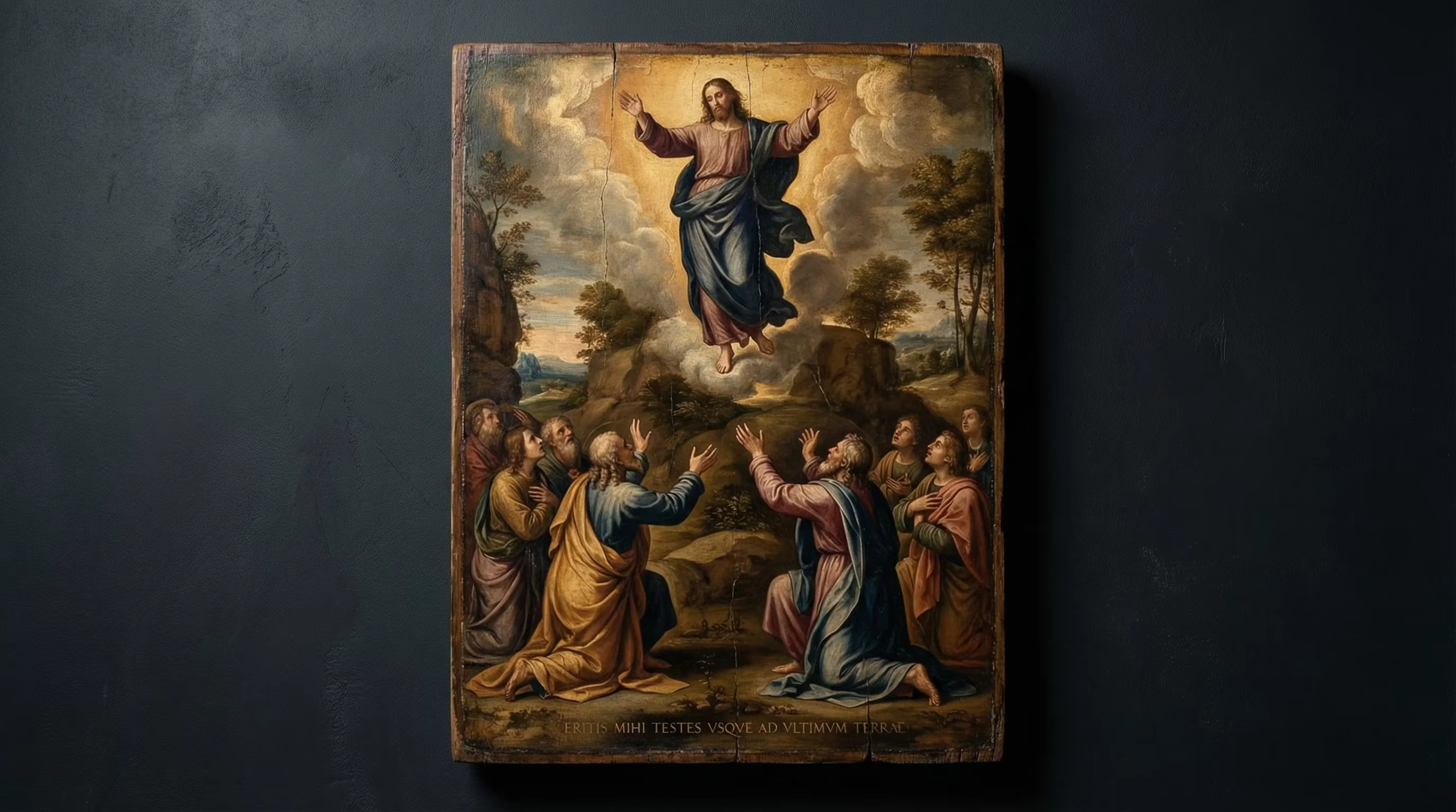 Ascension of Jesus - Biblical Painting in Italian Renaissance Style