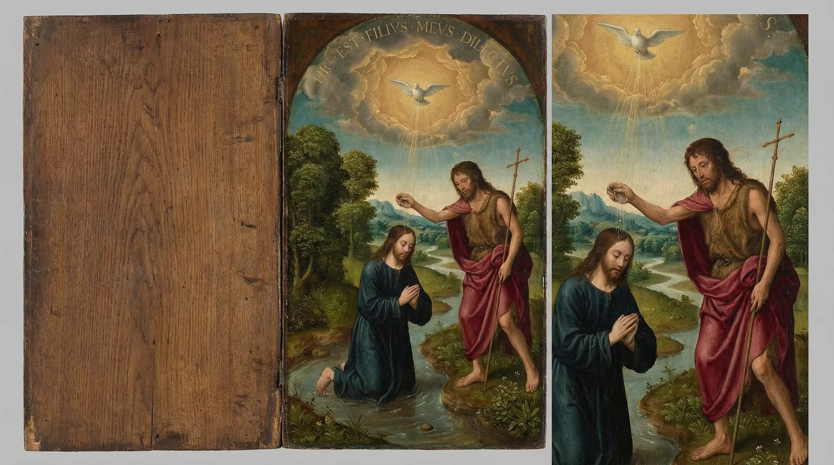 Baptism of Jesus - Biblical Painting in Northern Renaissance Style