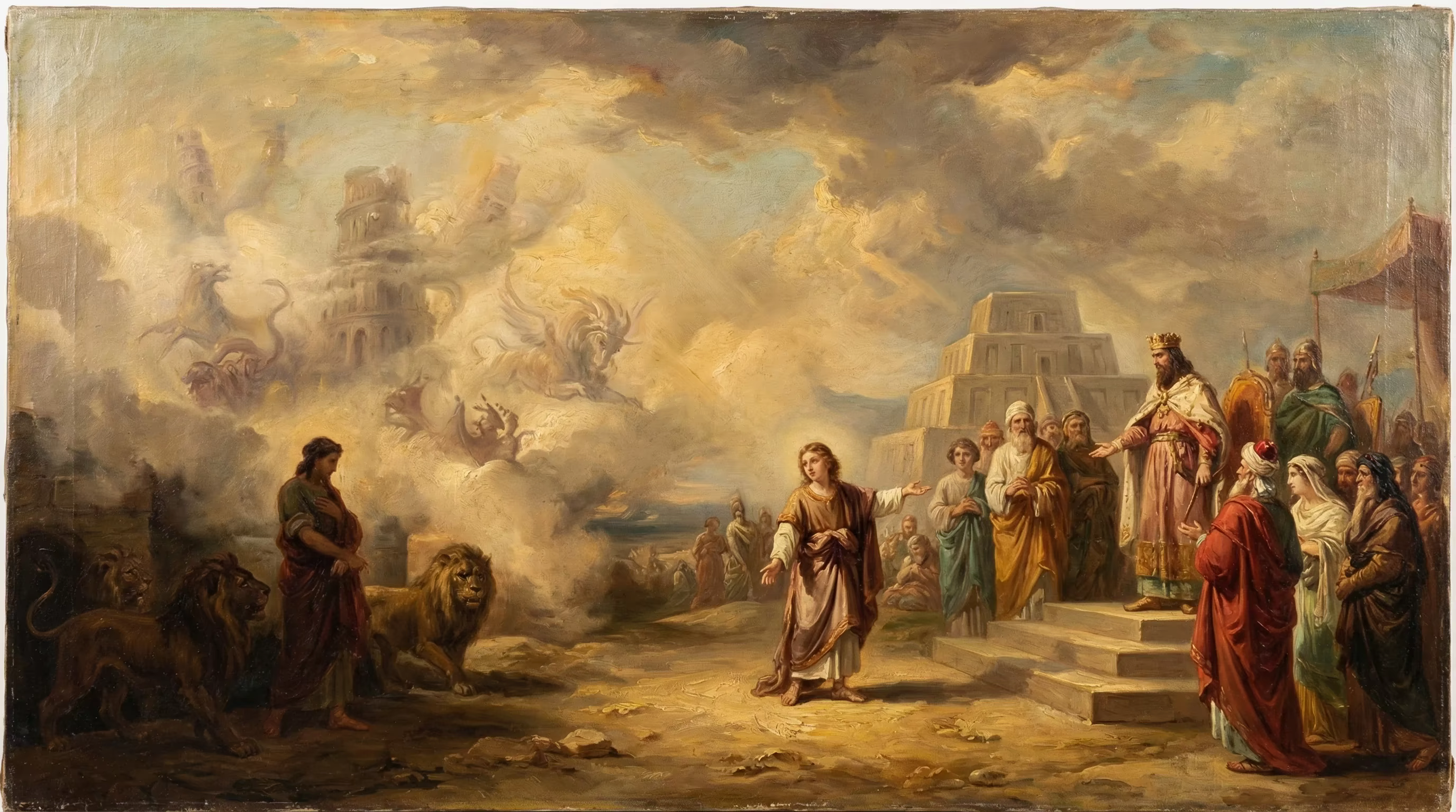 Daniel in Babylon - Biblical Painting in Romantic Period Style