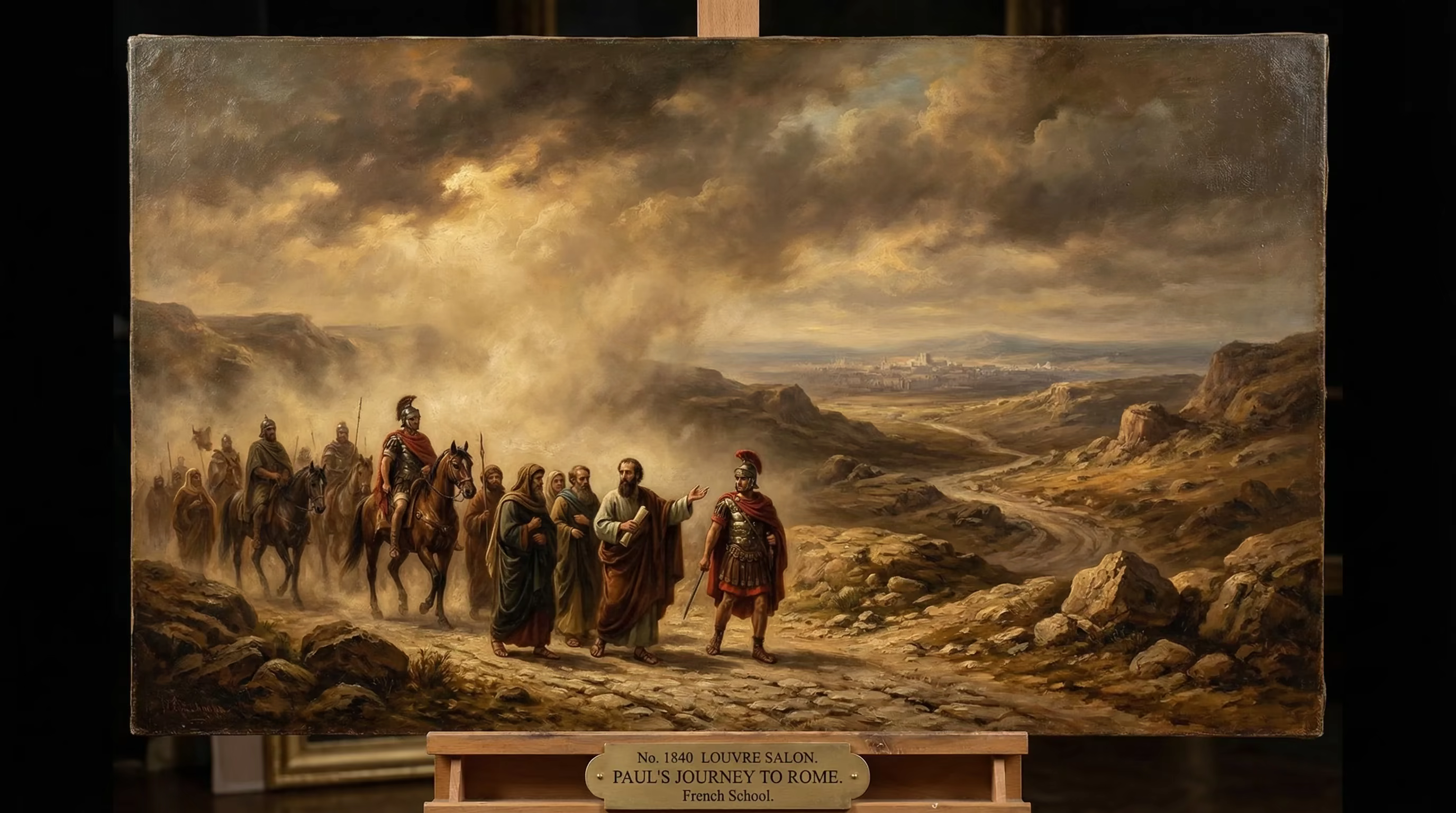 Paul Imprisoned in Rome - Biblical Painting in Romantic Period Style