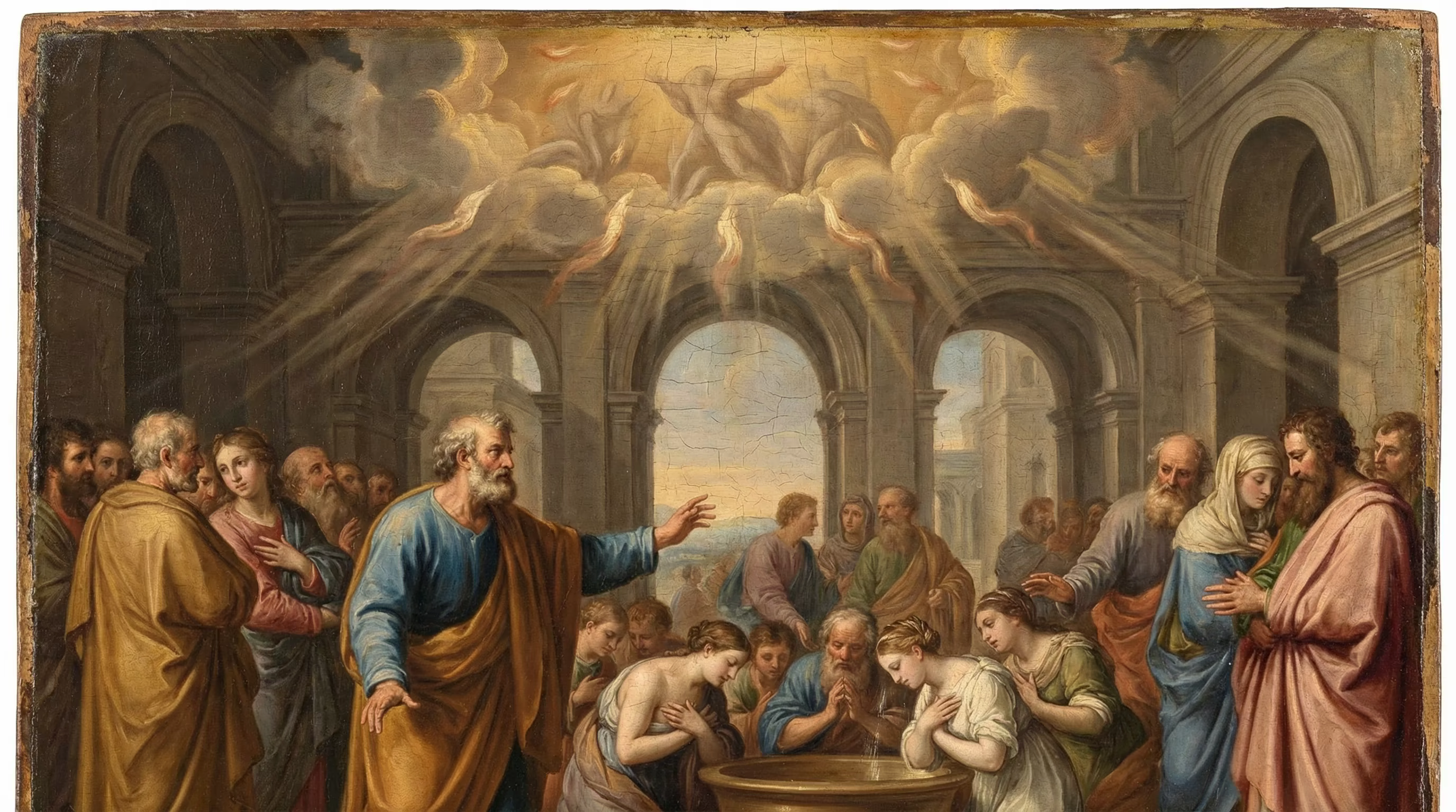 Pentecost: Birth of the Church - Biblical Painting in Italian Renaissance Style