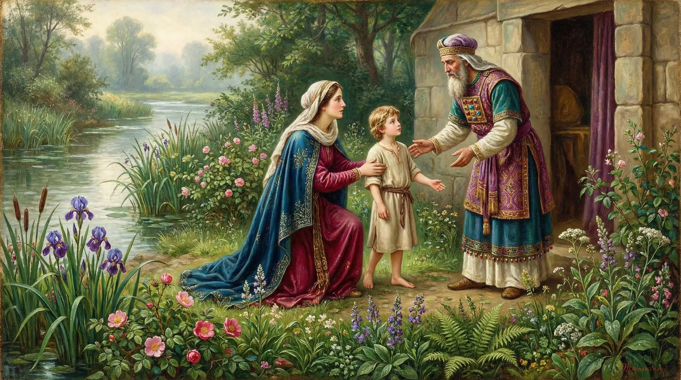 Samuel: Last Judge, First Prophet - Biblical Painting in Pre Raphaelite Style