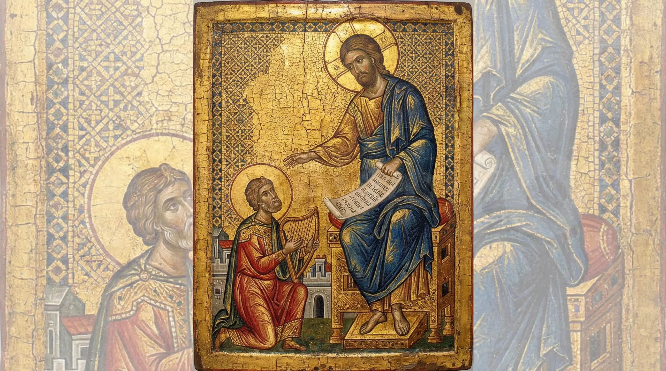The Davidic Covenant - Biblical Painting in Byzantine Orthodox Style