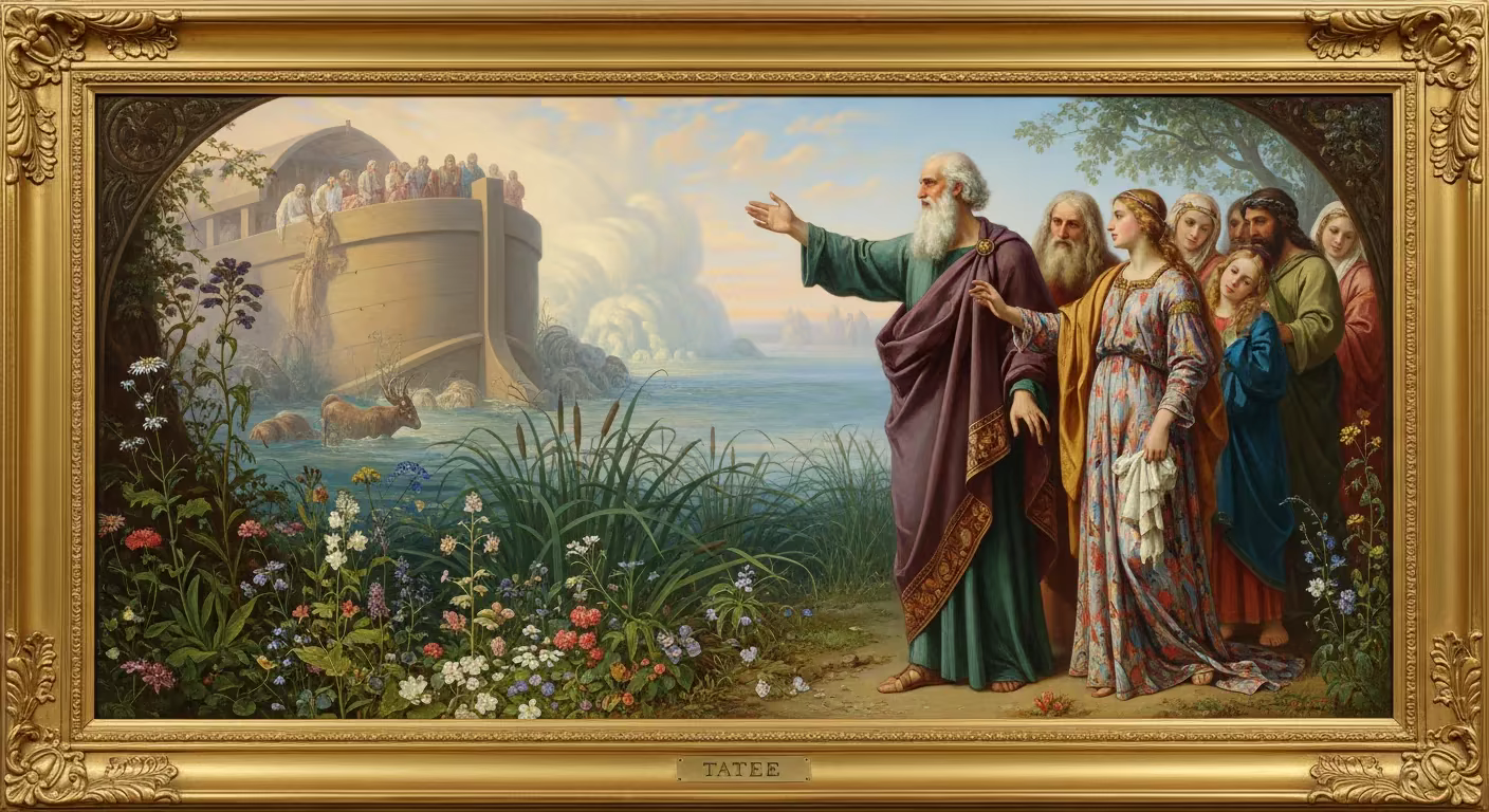 The Great Flood - Biblical Painting in Pre Raphaelite Style