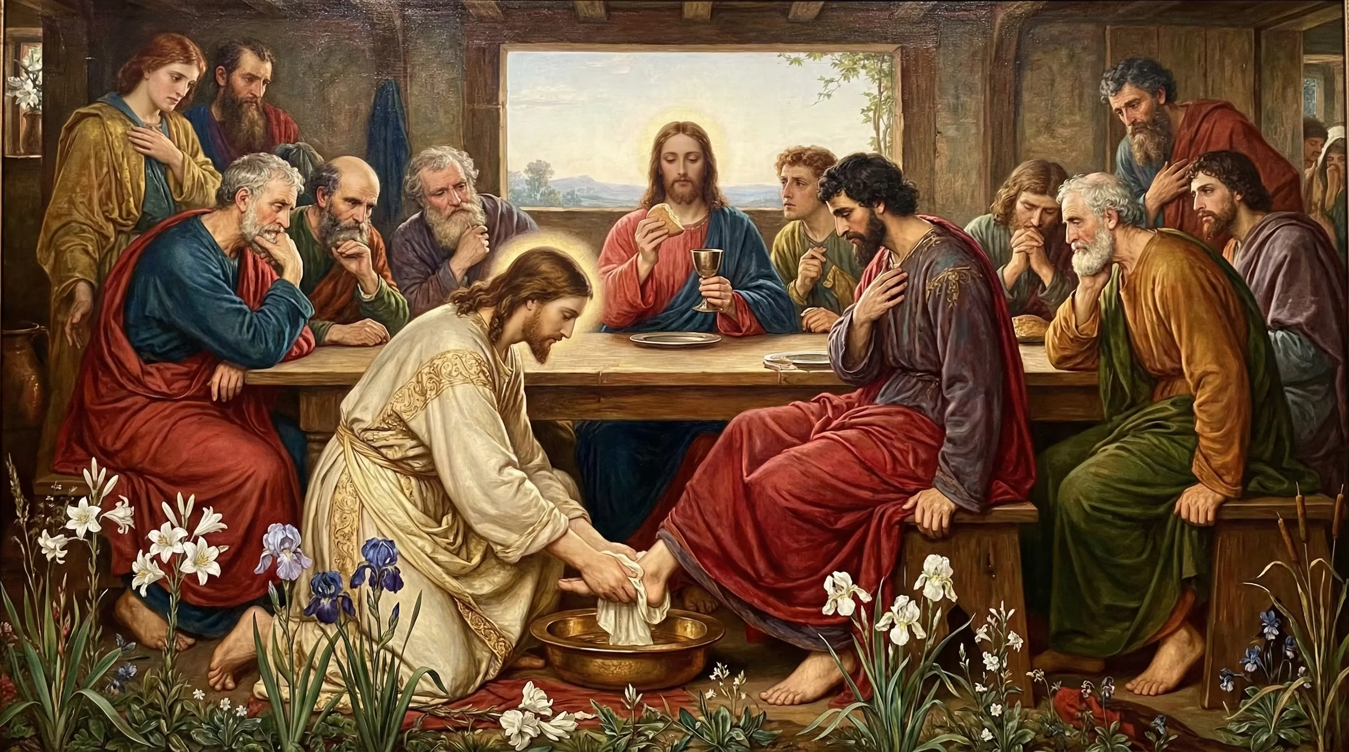 The Last Supper - Biblical Painting in Pre Raphaelite Style