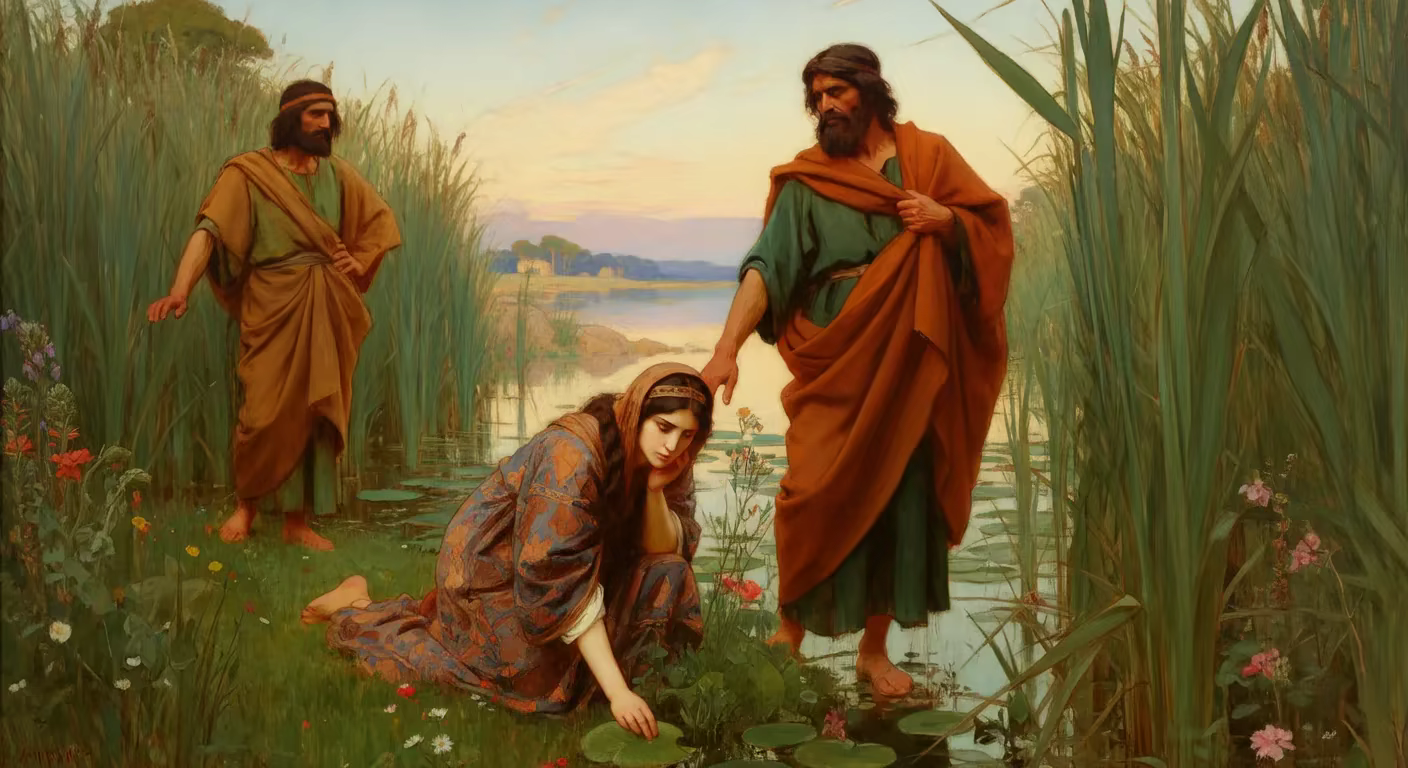 Twelve Spies Sent to Canaan - Biblical Painting in Pre Raphaelite Style