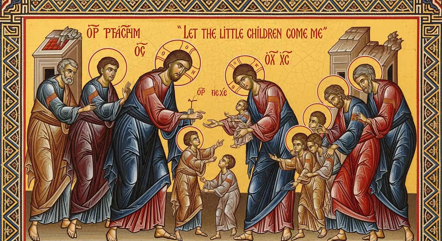 Bible Children - Painting in Byzantine Orthodox Style