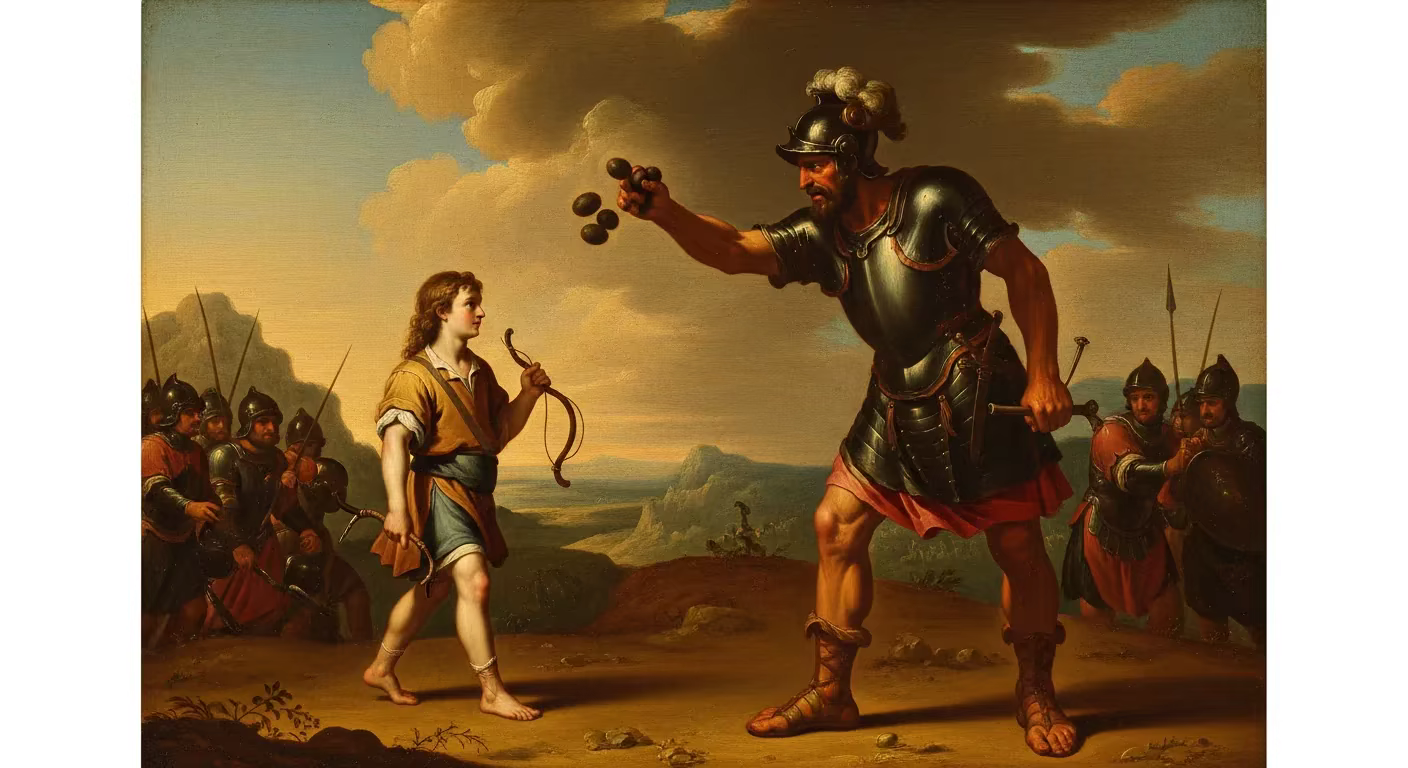 Bible Courage - Painting in Baroque Drama Style