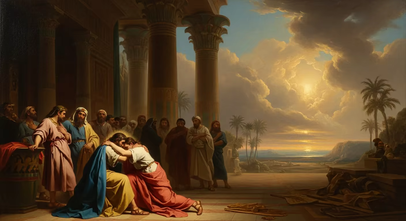 Bible Forgiveness - Painting in Romantic Period Style