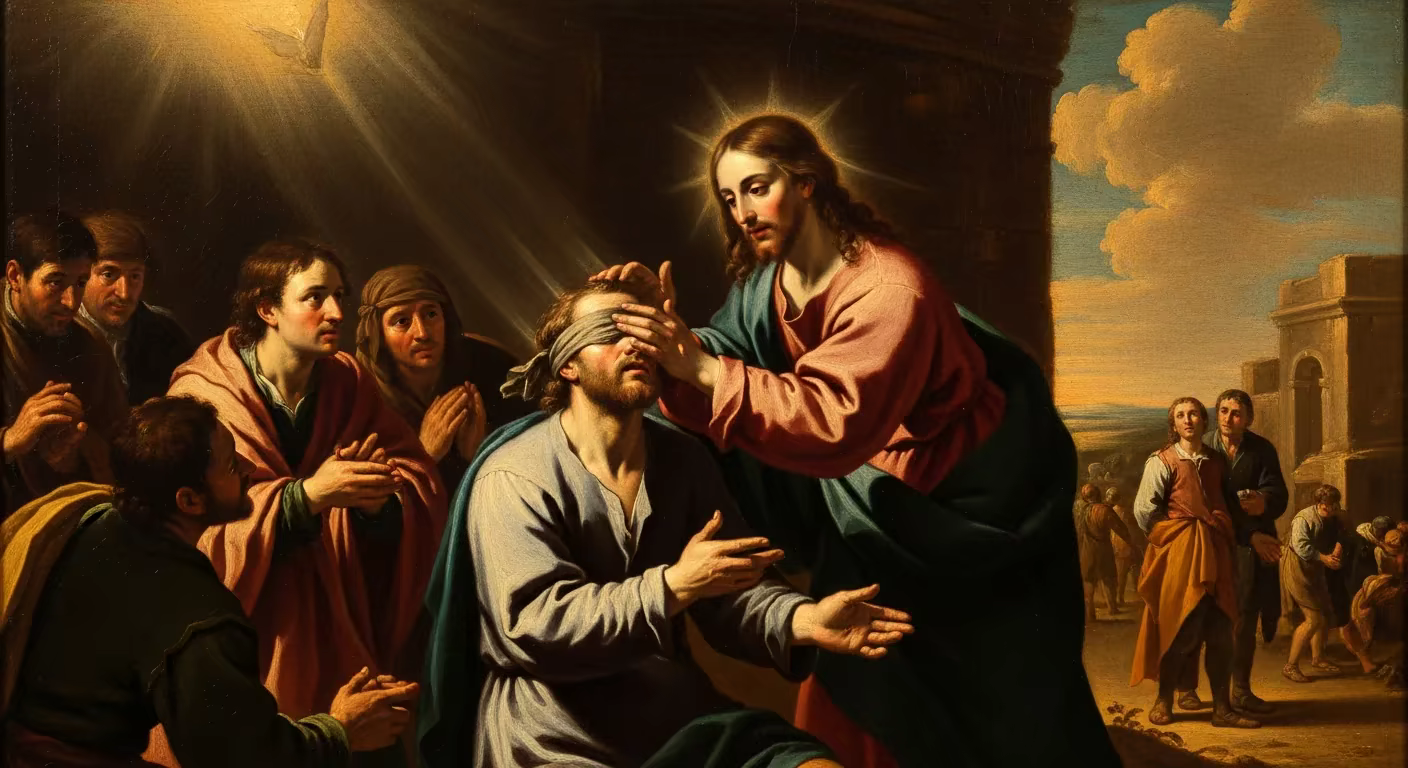 Bible Healing - Painting in Baroque Drama Style