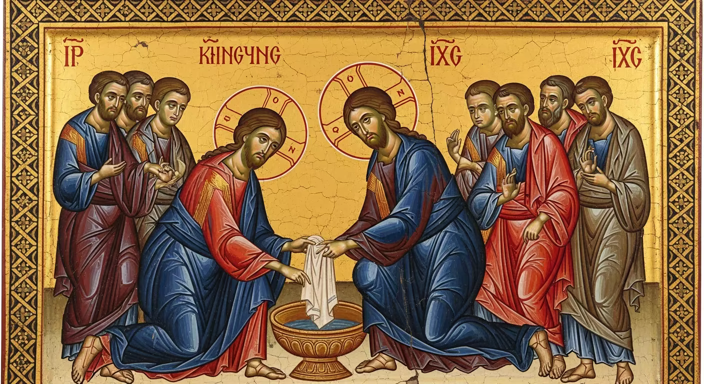 Bible Humility - Painting in Byzantine Orthodox Style