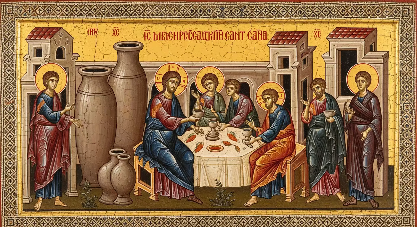 Bible Marriage - Painting in Byzantine Orthodox Style