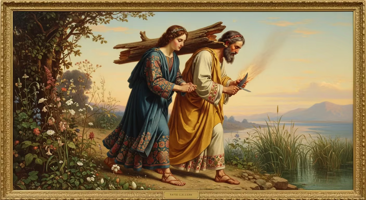 Bible Obedience - Painting in Pre Raphaelite Style