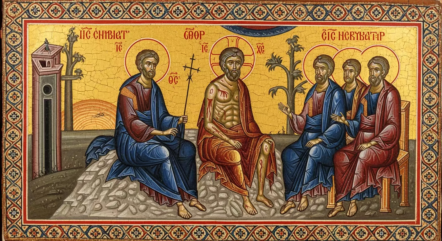 Bible Patience - Painting in Byzantine Orthodox Style
