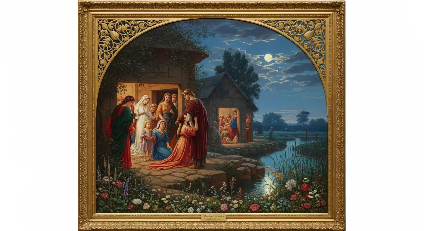 Bible Salvation - Painting in Pre Raphaelite Style