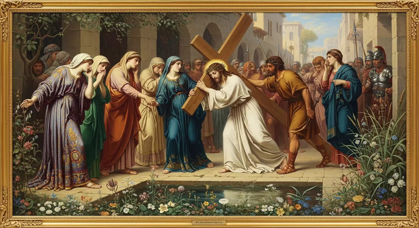 Bible Suffering - Painting in Pre Raphaelite Style