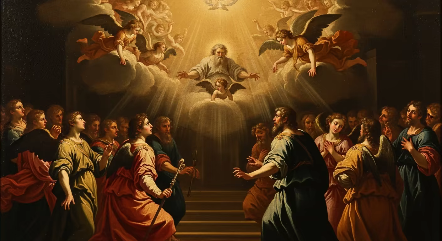Bible Worship - Painting in Baroque Drama Style